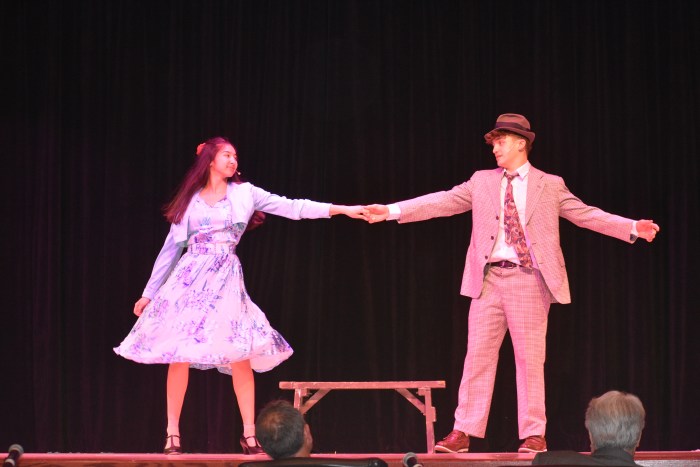 Students from the drama club performed an excerpt from their upcoming "Bye Bye Birdie" performance. 