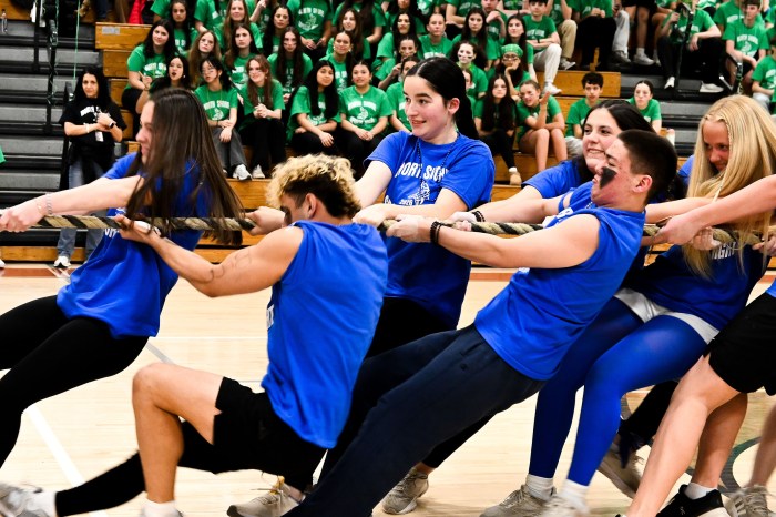 Students competed in tug of war. 