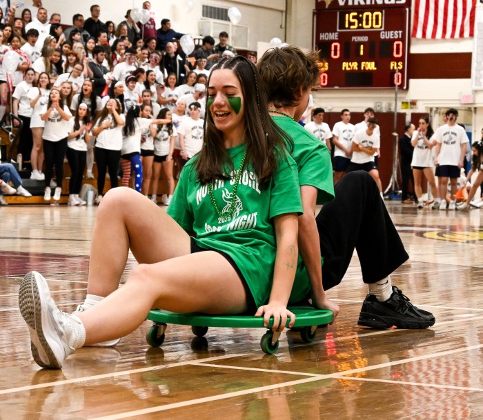 Students were separated by year, with freshmen dawning the color green.
