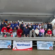 North Hempstead Town Supervisor Jennifer DeSena, members of the Special Olympics of New York and the members of the The Manhasset High School Unified Sports Team at the 2026 North Hempstead Polar Plunge.