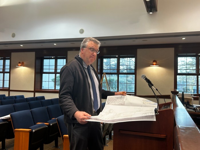 Dan Hall of Land Use Ecological Services, Inc., presents an application to build a four-foot by 260-foot dock for 13 Locust Cove Lane.