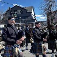 Bagpipers at the Massapequa St. Patrick's Day Parade on Saturday, March 14.