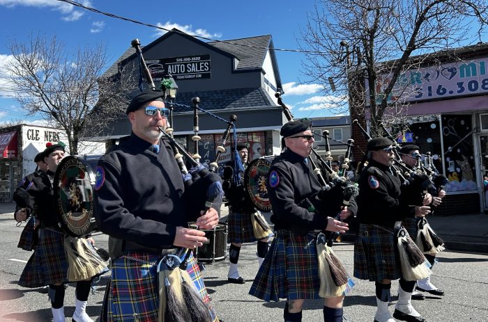 Bagpipers at the Massapequa St. Patrick's Day Parade on Saturday, March 14.
