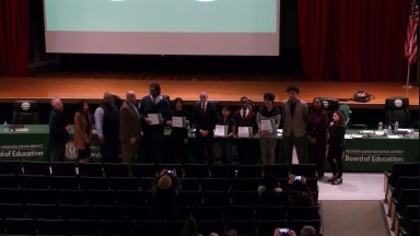 Student musicians were honored at the meeting.