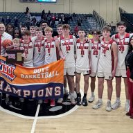 Floral Park Memorial High School's varsity basketball team took home the Class A county championship title.