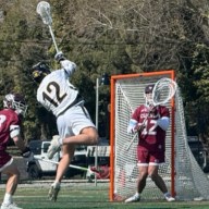St. Anthony’s senior attacker, Charlie Cacciabaudo, rises up for a shot on goal.