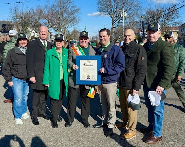 Parade attendants at the New Hyde Park St. Patrick's Day Parade on Saturday, March 14.