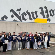 Jericho High School media students ventured to The New York Times printing facility to learn about “the purpose and power of print.”