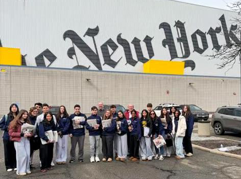 Jericho HS media students visit NY Times printing press