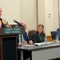 Joanna DeMartino, assistant superintendent for business at Carle Place Schools, presented on the school district's 2026-2027 budget at a recent Board of Education's meeting.