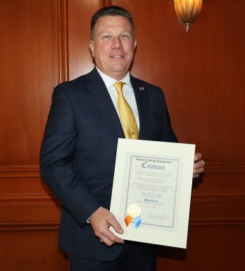 Chief Fire Marshal Michael Uttaro was honored by the Building Inspectors Association of Nassau County.