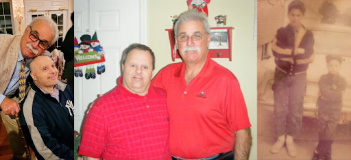 Brothers Paul and Richard Giordano have had a close bond through the years. Paul (far L.) was elected Board President of the disability services agency AHRC Nassau, Richard (second from far L.), born with down syndrome and a life expectancy of 15-16 years, is now 70 years old.