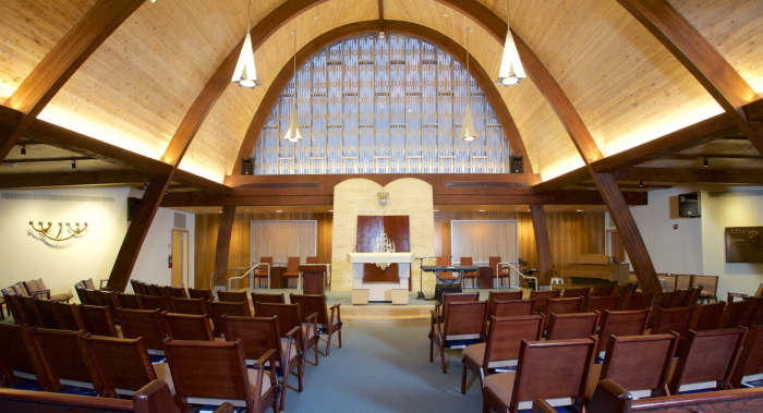 The interior of Temple Tikvah in New Hyde Park.