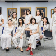 Nine women artists are featured in the “Between Us” exhibit showing at Jericho Library until March 30.