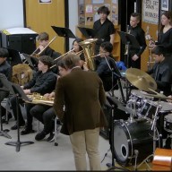 Mineola Middle School's jazz band performed at the recent school board meeting.