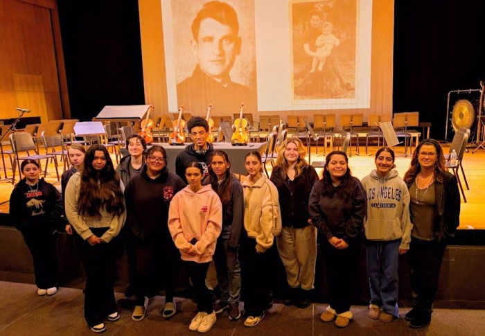 At the Violins of Hope Educational Concert, high school students learned about personal stories of resilience and the history of the Holocaust.