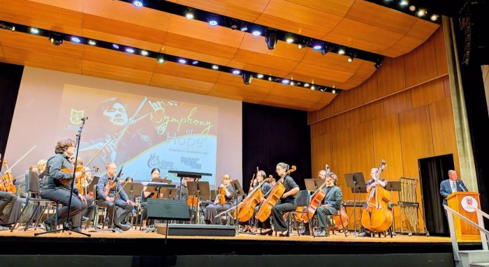 An evening concert called the Symphony of Hope was held as a fundraiser for the Jerusalem Academy of Music and Dance, HMTC, and The Long Island Concert Orchestra, and Molloy University. 