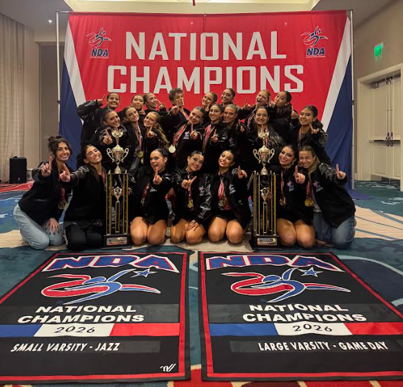 Repeat Champs: The Syosset Varsity Kickline won golds in the Large Varsity Game Day and Small Varsity Jazz categories at the National Dance Alliance Championships in Orlando, Florida. Last year, the team won the title for Small Varsity HipHop.