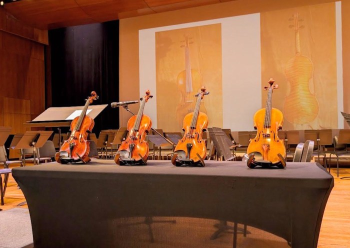 The concert featured instruments from the internationally renowned Violins of Hope collection, restored instruments that once belonged to Jewish musicians before and during the Holocaust.