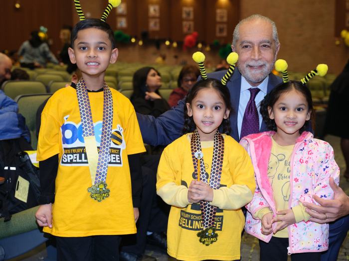 Robert Troiano, Jr., President of the Westbury Union Free School District Board of Education and North Hempstead councilmember, supported students at the district’s spelling bee.