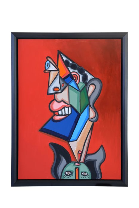 Andres Valencia painting on display at the Nassau County Museum of Art.