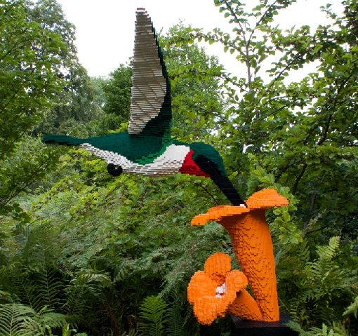 An exhibition featuring large-scale animal and nature-themed sculptures built from LEGO pieces by Sean Kenny will be on display at Old Westbury Gardens.