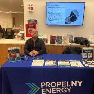 The Propel NY Energy Team at the Oceanside Library meeting with residents in the community.