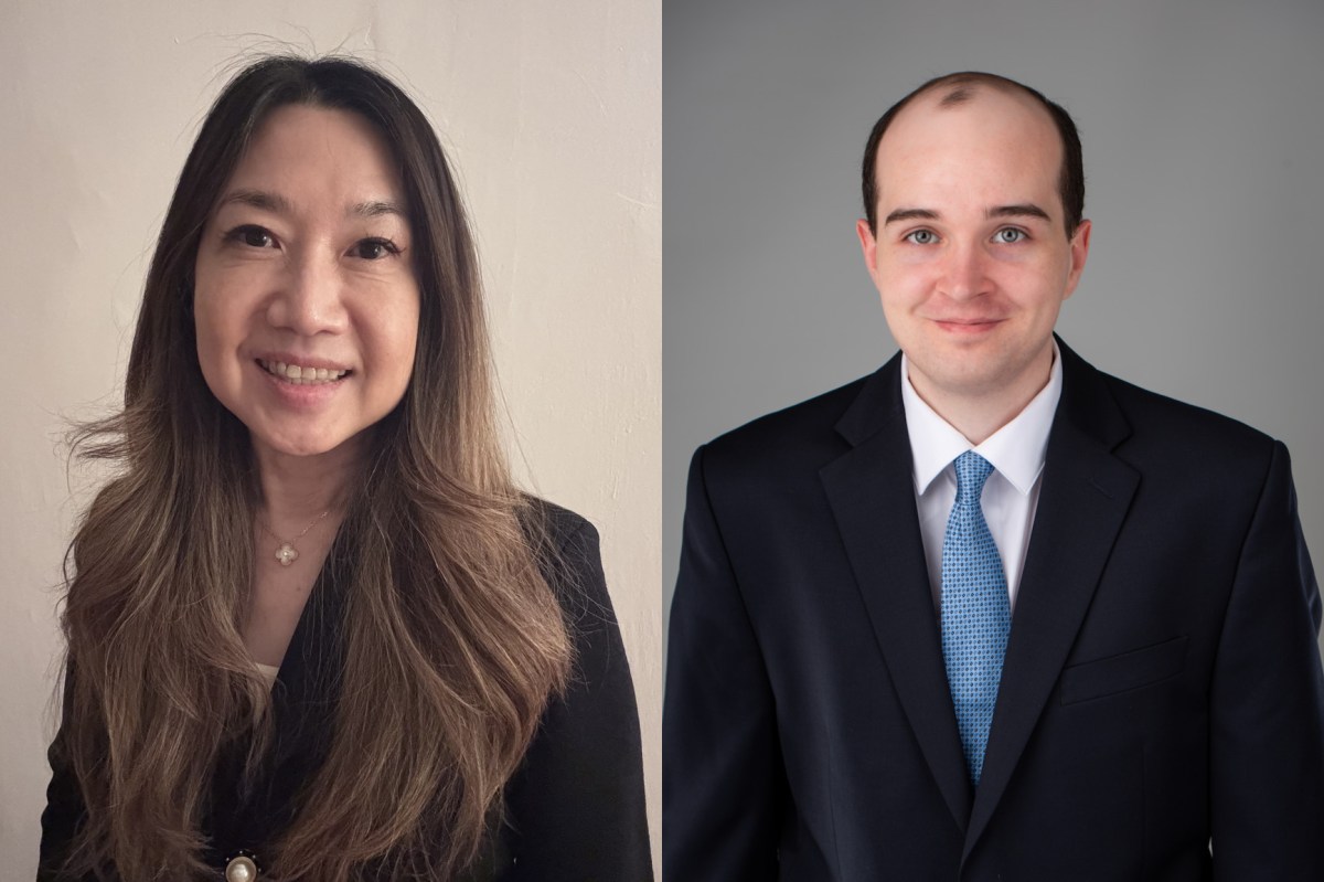 Gloria Su (L.) and Ryan Kennedy (R.) are running for Manhasset Library Board trustee.