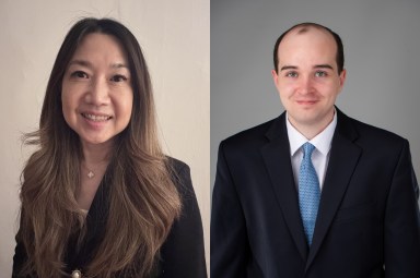 Gloria Su (L.) and Ryan Kennedy (R.) are running for Manhasset Library Board trustee.