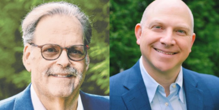 Village of Thomaston trustees Jay Chagrin (L.) and Aaron Halpern (R.)